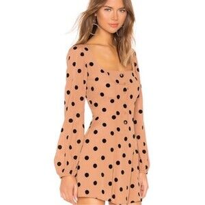 Beach Riot Tan and Black Polka Dot Mini Dress